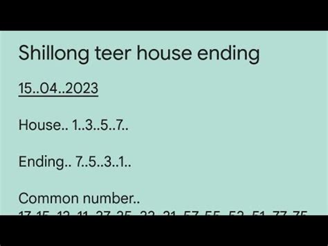 shillong teer 1 hour house ending|Shillong Teer Formula .